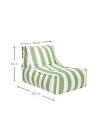 Exteriérový sedací vak Korfu, Zelená, bílá, Š 65 cm, H 100 cm