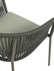 Gartenstuhl Yanet, Bezug: 100 % Polyester, Gestell: Metall, galvanisiert, Dunkelgrün, Webstoff Beige, B 56 x T 55 cm