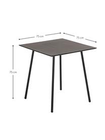 Kleiner Metall-Esstisch Mathis, 75 x 75 cm, Tischplatte: Verzinkte Stahl- und Zeme, Beine: Metall, Pulverbeschichtet, Schwarz, B 75 x T 75 cm