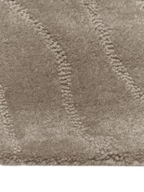 Wollläufer Aaron, handgetuftet, Flor: 100 % Wolle, Taupe, B 80 x L 250 cm