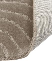 Wollläufer Aaron, handgetuftet, Flor: 100 % Wolle, Taupe, B 80 x L 250 cm