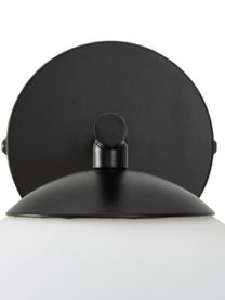 Kinkiet ze szkła opalowego Atlanta, Stelaż: metal malowany proszkowo, Biały, czarny, Ø 15 x W 22 cm