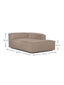 Modulo angolare Lennon, Rivestimento: 100% poliestere Con 115.0, Struttura: legno di pino massiccio, , Piedini: plastica, Tessuto marrone, Larg. 119 x Prof. 180 cm, chaise-longue a destra