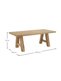 Jedálenský stôl z dubového dreva Ashton, Masívne dubové drevo, ošetrené olejom
100% FSC drevo z udržateľného lesného hospodárstva, Dubové drevo, ošetrené olejom, Š 200 x H 100 cm