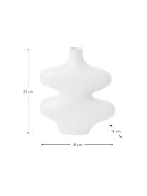 Vaso in forma organica Organic Curves, Poliresina, Bianco, Larg. 18 x Alt. 21 cm