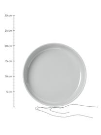 Porzellan Suppenteller Nessa, 4 Stück, Hochwertiges Hartporzellan, Hellgrau, Ø 21 x H 4 cm
