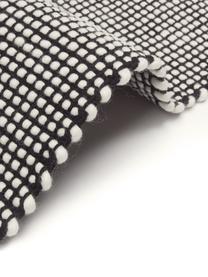 Handgewebter Wollteppich Amaro, Flor: 100 % Wolle, Schwarz, Cremeweiß, B 200 x L 300 cm (Größe L)