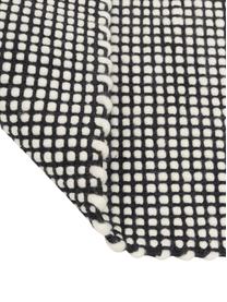 Handgewebter Wollteppich Amaro, Flor: 100 % Wolle, Schwarz, Cremeweiß, B 200 x L 300 cm (Größe L)