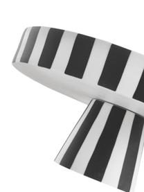 Keramik Servierplatte Toppu im Streifendesign, Keramik, Weiß, Schwarz, Ø 20 x H 9 cm