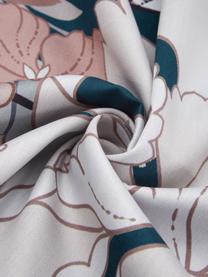 Baumwollsatin-Bettwäsche Akina aus Bio-Baumwolle mit Blumen-Print, Webart: Satin Fadendichte 200 TC,, Mehrfarbig, 200 x 200 cm + 2 Kissen 80 x 80 cm