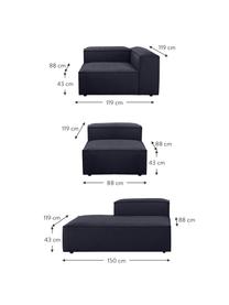 Modulární šezlong XL Lennon, Tmavě modrá, Š 357 cm, H 119 cm, opěradlo na pravé straně