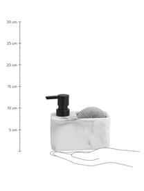 Sada dávkovače mýdla s drátěnkou Galia, 2 díly, Bílá, mramorovaná, černá, Š 15 cm, V 14 cm