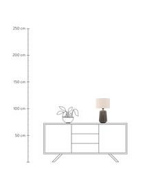Lámpara de mesa Classy Delight, Pantalla: tela, Gris oscuro, blanco crema, Ø 28 x Al 47 cm