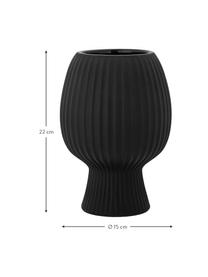 Design-Vase Dagny aus Steingut, Steingut, Schwarz, Ø 15 x H 22 cm