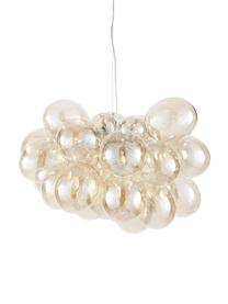 Glaskugel Pendelleuchte Gross Grande, Baldachin: Nickel, verchromt, Bernsteinfarben, Ø 62 x H 50 cm