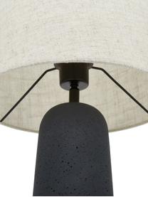 Lampa stołowa z betonową podstawą Kaya, Klosz: beżowy Podstawa lampy: ciemny szary Kabel: czarny, Ø 29 x W 52 cm