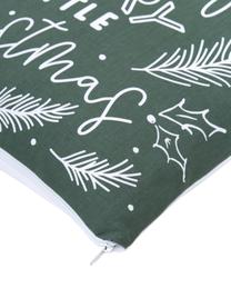 Povlak na polštář Little Christmas, 100 % bio bavlna, s certifikátem GOTS, Zelená, vzor, Š 45 cm, D 45 cm