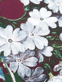 Katoenen dekbedovertrek Fleur, Bordeauxrood, 140 x 200 cm + 1 kussenhoes 60 x 70 cm