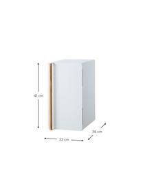Panera vertical con imán Tosca, Estructura: metal recubierto, Blanco, madera clara, An 22 x Al 41 cm