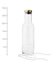 Karafka ze szkła z pokrywką Deluxe, 1 l, Transparentny, odcienie mosiądzu, W 29 cm, 1 l