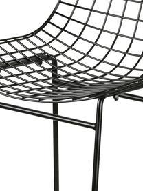 Metall-Thekenstuhl Wire, Metall, pulverbeschichtet, Schwarz, B 47 x H 89 cm