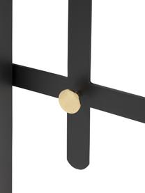 Espejo de pared con colgadores Will, Espejo: cristal, Parte trasera: tablero de fibras de dens, Negro, latón, An 105 x Al 140 cm