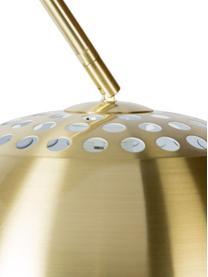 Grote booglamp Metal Bow in messing, Lampenkap: vermessingd metaal, Frame: vermessingd metaal, Lampvoet: steen met vermessingd met, Messingkleurig, B 170 x H 205 cm