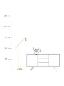 Lampada da lettura Cassandra, Paralume: metallo, zincato, Base della lampada: metallo, zincato, Dorato, opaco, Larg. 75 x Alt. 152 cm
