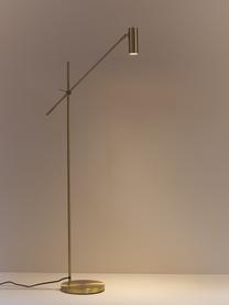 Lampada da lettura moderna color oro Cassandra, Paralume: metallo, zincato, Base della lampada: metallo, zincato, Dorato spazzolato, Larg. 75 x Alt. 152 cm