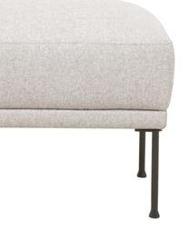 Tabouret/repose-pieds avec pieds en métal Fluente, Tissu beige, larg. 62 x haut. 46 cm
