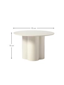 Runder Esstisch Keva aus Holz, verschiedene Größen, Mitteldichte Holzfaserplatte (MDF), FSC-zertifiziert, beschichtet, Off White, Ø 115 x H 75 cm