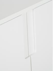 Dressoir Jesper met deuren in wit, Frame: MDF met melaminecoating, Poten: gelakt metaal, Frame: wit. Poten: glanzend goudkleurig, 160 x 80 cm
