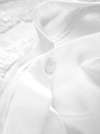 Pościel z perkalu z tuftowaną dekoracją Felia, Biały, 200 x 200 cm + 2 poduszki 80 x 80 cm