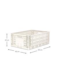 Klappbox Coconut, stapelbar, groß, Kunststoff, Gebrochenes Weiß, B 60 x H 22 cm