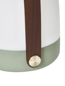 Mobile Dimmbare Außentischlampe Lite-up in Grün, Lampenschirm: Kunststoff, Griff: Holz, Grün, Weiß, Dunkels Holz, Ø 20 x H 26 cm