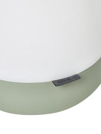 Mobile Dimmbare Außentischlampe Lite-up in Grün, Lampenschirm: Kunststoff, Griff: Holz, Grün, Weiß, Dunkels Holz, Ø 20 x H 26 cm