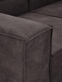 Sofa modułowa ze skóry z recyklingu Lennon (4-osobowa), Tapicerka: skóra z recyklingu (70% s, Stelaż: lite drewno sosnowe z cer, Nogi: tworzywo sztuczne, Szarobrązowa skóra, S 327 x G 119 cm