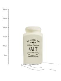 Aufbewahrungsdose Mrs Winterbottoms Salt, Steingut, Cremeweiß, Schwarz, Ø 11 x H 21 cm, 1,3 L