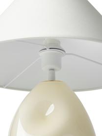 Lampa stołowa ze szkła opalowego Xilia, Kremowobiały, biały, Ø 40 x W 18 cm
