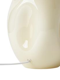 Lámpara de mesa de vidrio opalino Xilia, Pantalla: tela, Cable: plástico, Blanco crema, blanco, Ø 40 x Al 18 cm