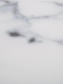 Bijzettafelset Aruba met gemarmerd glazen tafelblad, 2-delig, Tafelblad: glas, Frame: gecoat metaal, Tafelblad bedrukt glas: mat wit, gemarmerd. Frame: goudkleurig, Set met verschillende formaten