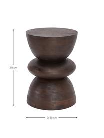 Table d'appoint ronde bois de manguier Benno, Manguier massif, laqué, Bois de manguier foncé laqué, Ø 35 x haut. 50 cm