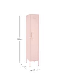 Petite armoire Skinny, Métal, enduit, Rose blush, larg. 35 x haut. 183 cm