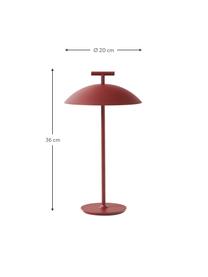 Lampe à poser LED intensité variable Mini Geen-A, Métal, revêtement par poudre, Rouge brique, Ø 20 x haut. 36 cm