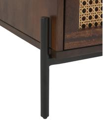 Table de chevet avec tiroirs en cannage brun foncé Vienna, Brun, larg. 45 x haut. 55 cm