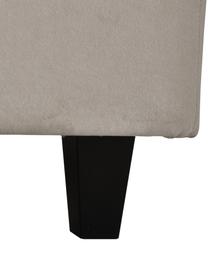 Lit à sommier tapissier velours taupe premium Phoebe, Velours beige, 200 x 200 cm, indice de fermeté 3