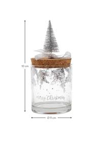 Aufbewahrungsdosen-Set Noel, 3-tlg., Deckel: Kork, Transparent, Braun, Silberfarben, Ø 9 x H 10 cm
