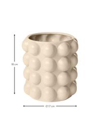 Cache-pot Bob, Grès cérame, Beige, Ø 17 x haut. 18 cm