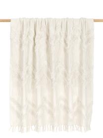 Manta de algodón Akesha, estilo boho, 100% algodón, Crudo, An 130 x L 170 cm