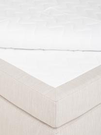 Letto boxspring senza testiera Enya, Materasso: nucleo a 5 zone di molle , Piedini: plastica, Tessuto beige scuro, 160 x 200 cm, grado di durezza H3